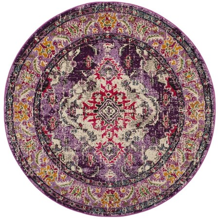 Safavieh Monaco Round Area Rug, Violet and Fuchsia - 5 x 5 ft. MNC243P-5R